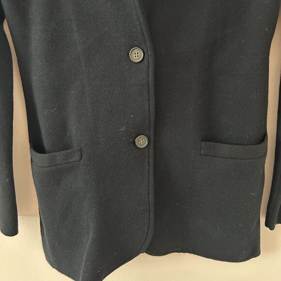 J.Crew Sweater Blazer Women XS Black Knit Schoolboy Cardigan Essential - Picture 3 of 4